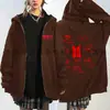 Moletom com Zíper Assinado por Idol Coreano, Caimento Solto, Tamanho Grande, Cardigã Emagrecedor, Roupas de Suporte a Fãs Transfronteiriças, Casual de Novo Estilo