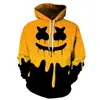 Sudadera Juvenil Impresa Digitalmente en 3D Serie Calabaza de Halloween Sudadera con Capucha para Hombre Suéter Pulóver Estación Internacional Exportación