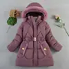 Abrigo de Invierno para Niñas, Chaqueta Gruesa Nueva de Algodón, Longitud Media, Ajuste en la Cintura, Adelgazante, Estilo de Exportación, Fabricante para Niños Mayores