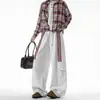 Calça Esportiva Casual Masculina Estilo Outono Novo Listras Americanas Masculina Solta Reta de Perna Larga Calça Cargo Marca Tendência Tamanho Plus