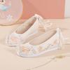 Zapatos Hanfu Originales de Primavera y Verano con Zapatos Acolchados de Traje Antiguo, Zapatos Bordados con Perlas, Zapatos Antiguos Mejorados Bordados de Hada