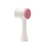 Escova de Limpeza Facial 3D Dupla Face, Escova Removedora de Cravos, Escova de Limpeza Profunda dos Poros, Dispositivo de Limpeza Facial de Silicone com Cerdas Macias, Modelo Portátil
