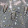 Calcomanías para Uñas Hot Stamping Navidad Relieve Tridimensional Copo de Nieve Calcomanías de Henna DIY Adhesivo Parche de Joyería para Uñas