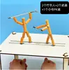 Kit de Materiales Hombre de Bambú DIY Hombre Pequeño de Bambú Especificado por el Maestro Juego Educativo de Batalla para Dos Jugadores Hombre de Bambú con Mesa de PK