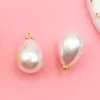 Colgante blanco K/KC dorado con tapa, perlas de imitación de alta calidad redondas y en forma de lágrima, accesorios DIY para ropa y pulseras