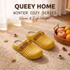 Pantuflas de Algodón Impermeables para Mujer 2026 Nuevo Estilo Otoño/Invierno Zapatos de Casa Cálidos de Felpa con Suela Gruesa para Exteriores de Algodón para Mujer