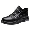 Zapatillas Casuales para Hombre, Zapatos de Cuero Transpirables de Altura Aumentada para Negocios 2026 Nuevos Zapatos Slip-On de Suela Suave con Peluche para Reparto