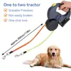 Guia de Cachorro Retrátil de Duas Cabeças Amazon com Luz para Filhotes de Pet, Guia de Cachorro Retrátil Automática Personalização