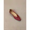 Versión de Piel de Oveja~Tacones de Cuña Slip-On de Piel Genuina Ultraligeros para Mujer con Corte en V Versátiles Retro Simples Elegantes Zapatos Planos