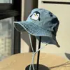 Sombrero de Pingüino de Dibujos Animados para Mujer, Sombrero de Pescador Lavable, Marca Japonesa de Moda, Sombrero de Cubo de Mezclilla Simple Versátil Retro, Sombrero de Cubo de Moda