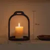 Adornos de Candelabro Retro de Hierro Fundido Hechos a Mano, Lámparas de Aceite de Hierro Antiguo, Candelabros Decorativos para Sala de Té Zen, Lámparas de Piso Estilo Wabi-Sabi