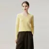 100% Cashmere usando fio Consinee Outono/Inverno Novo Estilo Suéter de Malha Básico Solto com Gola V Feminino
