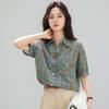 2025 Verano Nuevo Versión Coreana Diseño Trendy Dongdaemun Bolsillo Holgado Adelgazante Cuadros Camisa de Manga Corta para Mujer