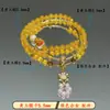 Novo Estilo Chinês Pulseira de Calcedônia Amarela Luxo Leve High-End Borla Duplo Círculo Contas Pulseira Pulseira para Mulheres