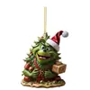 Adorno decoración monstruo verde acrílico colgante verde peludo diseño plano creativo Navidad transfronteriza árbol de Navidad