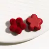 Otoño e Invierno Felpa Flocado Lindo Colorido Flores Flor de Cinco Pétalos Accesorios de Joyería Diadema DIY Pasadores Pendientes Joyería para Mujer