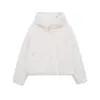 Atacado Transfronteiriço Roupas Femininas Inverno 2025 Novo Estilo Simples Versátil Solta com Capuz Peluda Manga Longa Jaqueta 807333