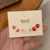 Set de Aretes Navideños Lindos de Dibujos Animados Venta al por Mayor Diseño de Muñeco de Nieve, Reno, Papá Noel, Campana Aretes Festivos para Estudiantes