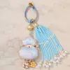 Dinastía Song Brocado Calabaza Cuentas Borla Hebilla de Anillo Colgante Hecho a Mano DIY Estética China Llavero Qipao Decoración de Bolso