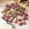 Bola de Decoração de Natal Transfronteiriça 3cm 30Peças Estrela de Ponta de Árvore Bola de Natal Caixa de Presente Árvore de Natal Atmosfera Doméstica