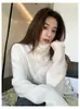 Cárdigan de punto de lana pura con botones, estilo vintage suave y acogedor, nuevo suéter coreano de cuello alto para otoño e invierno para mujer