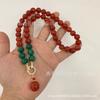 Ágata Vermelha Natural Escama Dragão Linfeng Ágata de Sangue Dragão Conjunto de Três Peças Colar Pulseira Brincos Brincos Bens Vivos