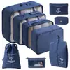 Conjunto de Armazenamento para Viagem Amazon Bolsa de Armazenamento para Viagem Conjunto de Oito Peças Bolsa de Armazenamento para Organização de Roupas de Viagem