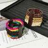 Pulseira Redonda Multicamadas de Contas de Madeira Estilo Étnico Retrô Pulseira Simples Nicho Luxo Leve Joias de Alta Qualidade Atacado