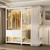 Perchero combinado de armario abierto, uso doméstico de metal con cajones, perchero colgante para vestidor, perchero de pie para vestidor