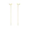 Pendientes largos y pequeños de plata de ley con diseño de hada y agujeros para las orejas, con temperamento de mujer. Exquisitos pendientes con sentido del temperamento.