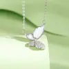 Collar Dinámico de Mariposa de Plata de Ley S925 para Mujer, Alas Danzantes Colgante Móvil, Joyería de Plata Moderna y de Alta Gama