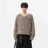 Outono de 2026 Estilo Preguiçoso Retrô Americano Malha Masculina Casual Solta Moda Roupas Masculinas Manga Longa Suéter Top