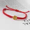 Pulsera Tejida Finamente con Nudo Plano de Loto Tridimensional, Simple y Versátil, Diseño de Loto Auspicioso, Ajustable, Pulsera Transfronteriza Unisex para Pareja