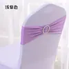 Respaldo elástico para silla de hotel, correa con lazo floral, respaldo para silla de banquete, funda para silla de boda, decoración de respaldo de silla al por mayor