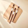 Palillos chinos de madera maciza rojos de estilo chino para el hogar, con tiras de colores de madera empalmadas creativas, palillos para una persona, palillos japoneses retro para adultos, venta al por mayor