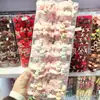 Diadema de Tela de Encaje Rosa con Oso y Conejo Lindos, Goma para Cola de Cabello de Dibujos Animados Lindos para Niños