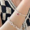 Pulsera de amor de bambú con sentido del diseño de alta gama estilo coreano para niñas otoño e invierno plata esterlina S925 linda simple estilo frío
