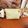 311024 pulgadas bolsa de cosméticos de lona a rayas para mujer, portátil, gran capacidad, bolsa de almacenamiento con forro, bolsa de lavado para cuidado de la piel