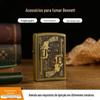 Isqueiro de Cigarro do Fabricante Liga de Zinco Estilo Retro Embossado Pistola Isqueiro a Querosene Caixa de Presente Isqueiro de Liga de Zinco