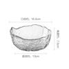 Cuenco de ensalada de frutas con borde dorado martillado de estilo japonés, cuenco de vidrio transparente creativo para el hogar, plato grande para fruta, postre, cuenco grande