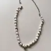 Plata Quebrada Varios Collares de Perlas de Agua Dulce de Dos Piezas Cadena de Clavícula Simple de Lujo Ligero para Mujer Collar Explosivo de Mejor Amiga para Mujer de Gama Alta