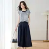 Vestido Camisa a Rayas 2026 Verano Ajustado Conjunto Adelgazante