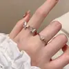 Nuevo Anillo Deslumbrante de Zirconia, Anillo de Cobre Irregular Estilo Coreano Nicho Estilo Ins, Anillo Ajustable para Mujer