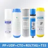 Nivel Doméstico/Bricolaje 5 10 pulgadas Algodón PP Carbón Activado Carbono Comprimido Membrana Ro Post-Carbon Juego Completo Purificador de Agua Cartucho de Filtro Universal