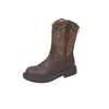 Botines de Estilo Británico para Mujer Botas Vaqueras Western Bordadas Retro Cremallera Trasera 2025 Otoño e Invierno Nuevas Botas de Caballero Botas
