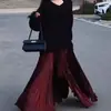 Saias Femininas de Venda Quente para Primavera e Outono com Toque de Luxo, Cintura Elástica, Caimento Solto, Saia Versátil de Barra Larga, Elegante Saia Plissada Estilo Miyake