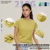2026 Nova Camiseta Básica Transfronteiriça 210g Gola Redonda Clássica Cor Sólida Camiseta de Marca Tendência de Verão Manga Curta Feminina