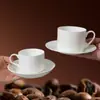 Xícara de Café Branca Pura em Porcelana Fina Europeia Luxuosa Xícara e Pires com Folha de Ouro Utensílios de Café Cerâmicos Xícara de Chá Exquisita Chá da Tarde Exquisito