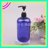 Botella con bomba de gel de ducha de 500 ml, botella de loción azul, material de embalaje PET, botella de acondicionador y champú