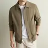 Yingao Chaqueta de solapa para hombre de negocios estilo Old Money Otoño Mediana edad Informal Cremallera Nueva Ropa de abrigo para hombre Transfronteriza